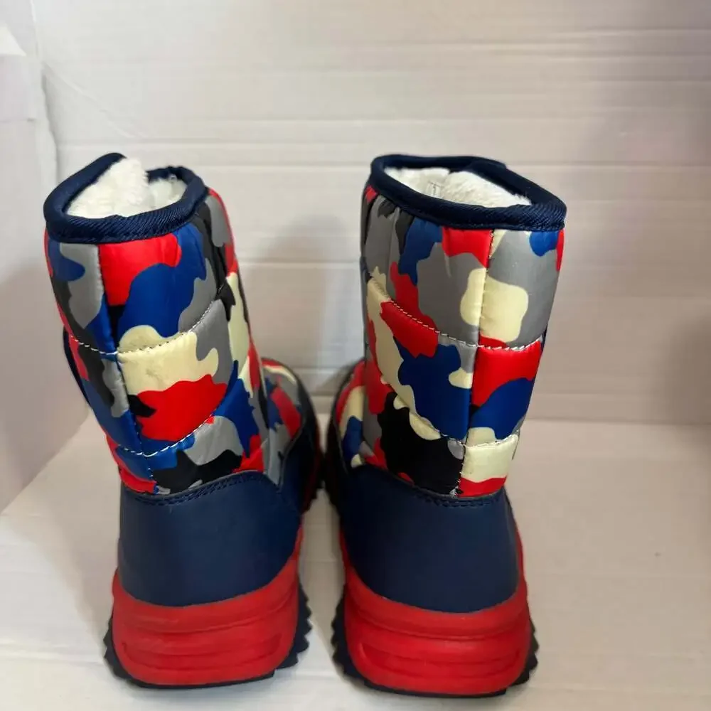 Boys Girls Snow Boots Toddler Outdoor Winter Warm Waterproof Anti-Slip Anti-Coll